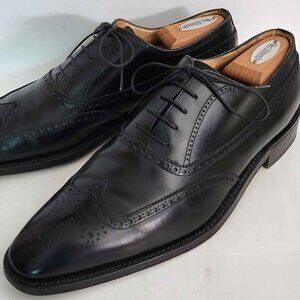 Gravati Black Leather Handmade Italian Cap Toe Wingtip Dress Shoes Size US 11.5N